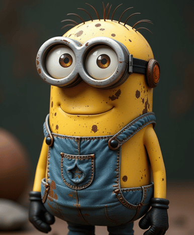 a minion made out of Jed-Rst, Rusty, masterpiece, full of details